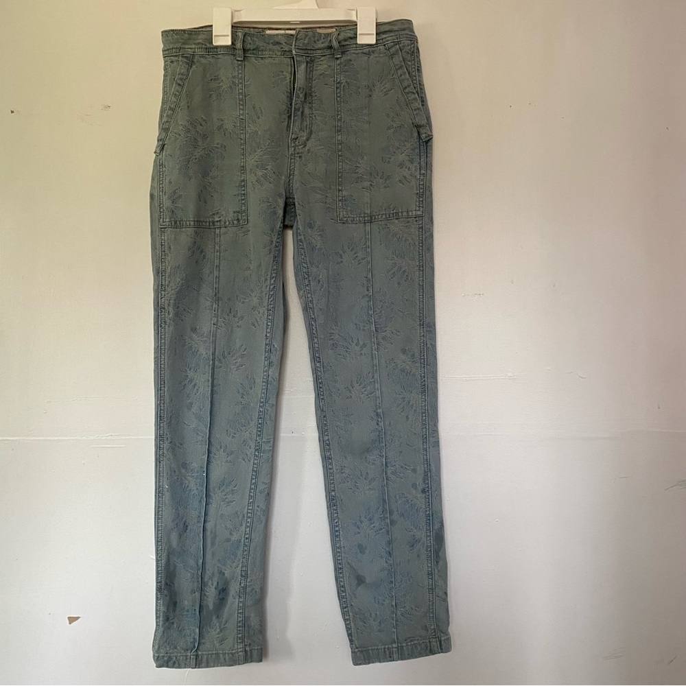 ANTHROPOLOGIE Pretty Women's Bootcut Blue Floral Jeans Size 28